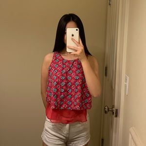 Pink Floral Tank Top